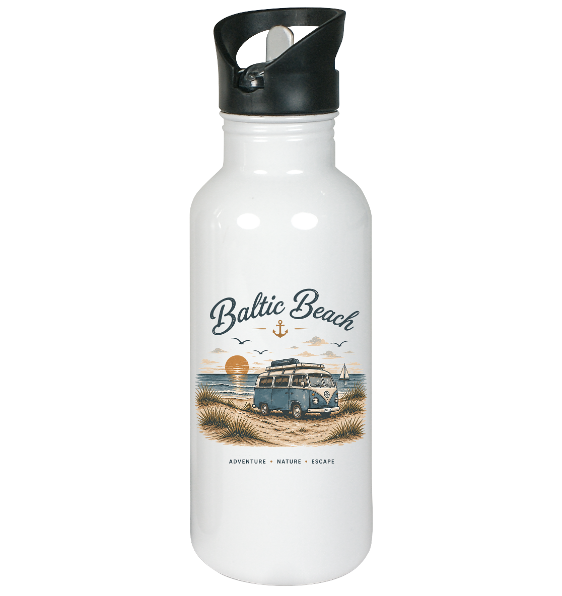Baltic Beach Edelstahl-Trinkflasche – Maritime Ostsee Vibes