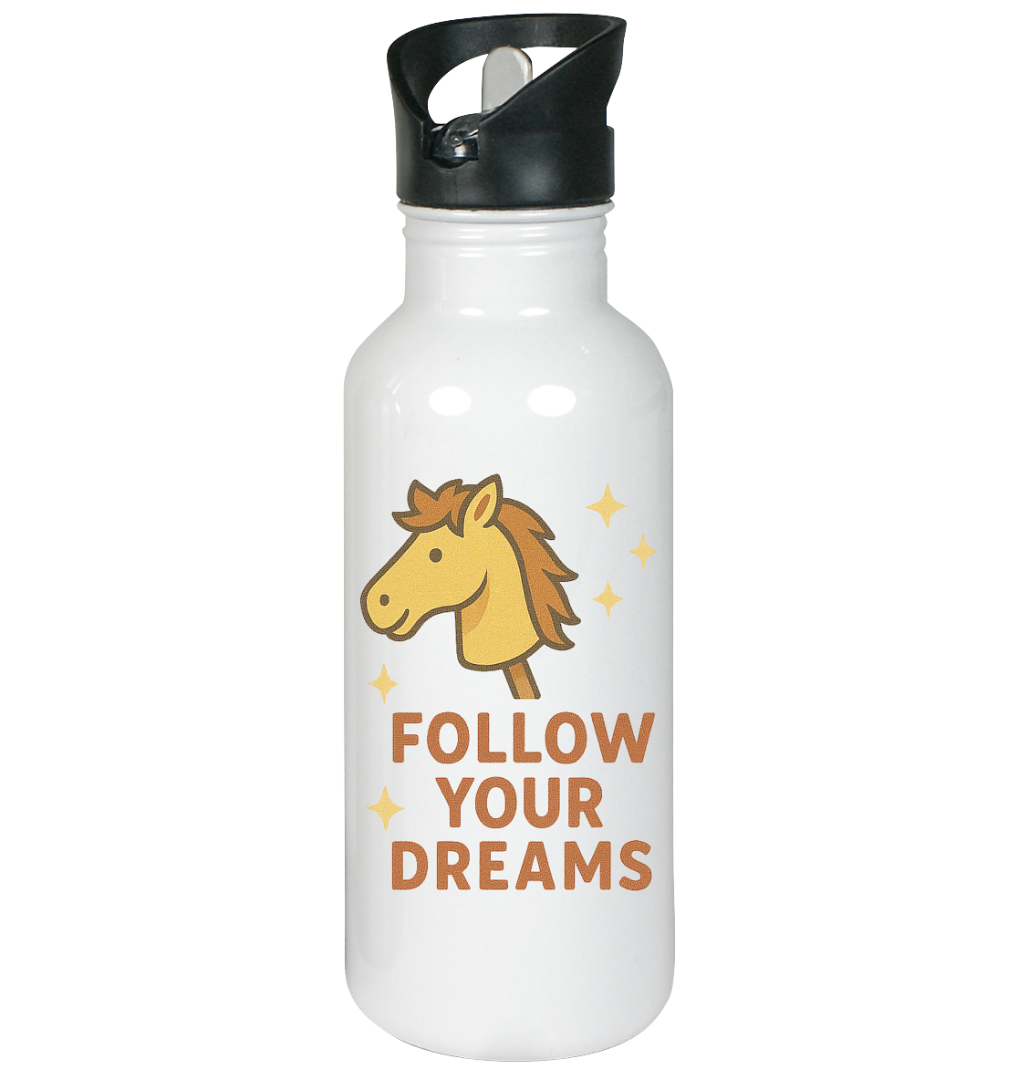 Follow Your Dreams – Cute Hobby Horse Design| Motivational Horse Design - Edelstahl-Trinkflasche