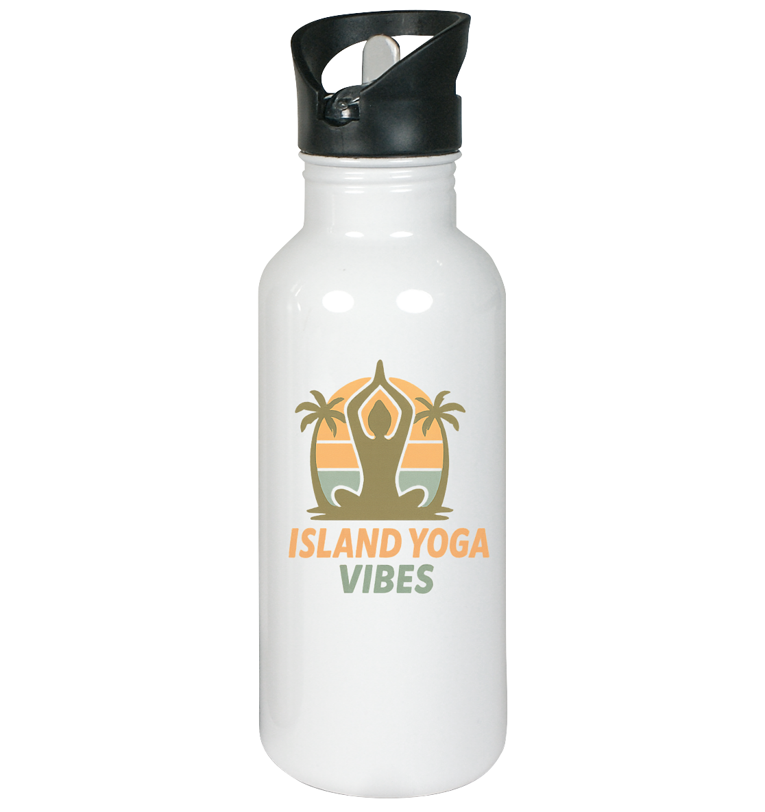 Island Yoga Vibes – Sunset Yoga Design | Tropical Meditation Shirt - Edelstahl-Trinkflasche