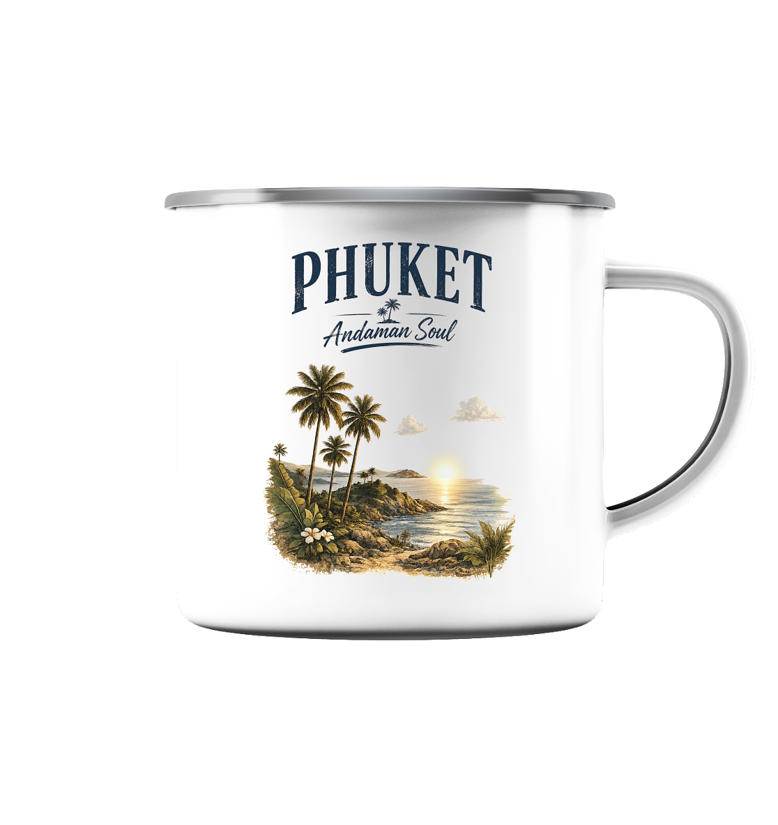 Phuket – Andaman Soul - Emaille Tasse (Silber)