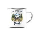Escape • Explore • Repeat – Vanlife - Emaille Camping Becher