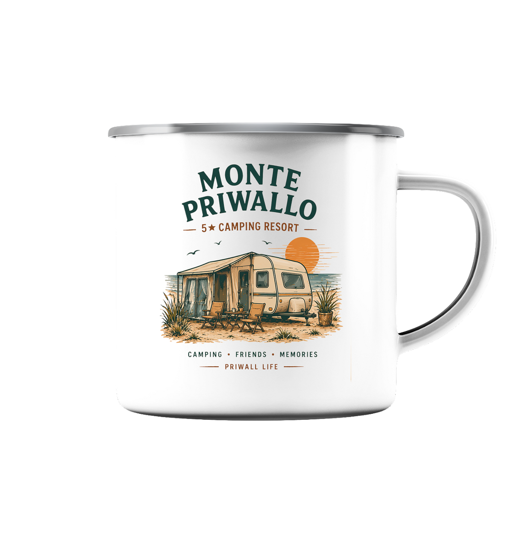 Emaille Camping Tasse Ostsee – Monte Priwallo Vanlife Mug – Priwall Vibes