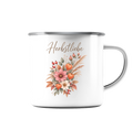 Autumn Garden – Florale Herbstliebe - Emaille Tasse (Silber)
