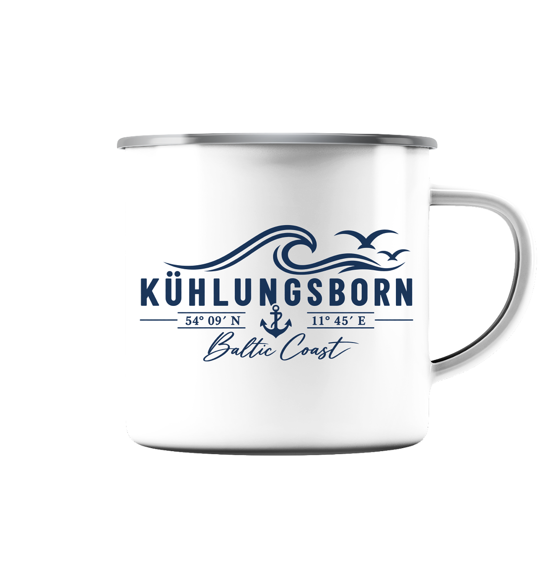 Kühlungsborn – Baltic Coast - Emaille Tasse (Silber)