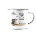 Maritimer Küstenhumor Möwen Motiv für Ostsee und Nordseefans und Meerliebhaber - Emaille Tasse (Silber)