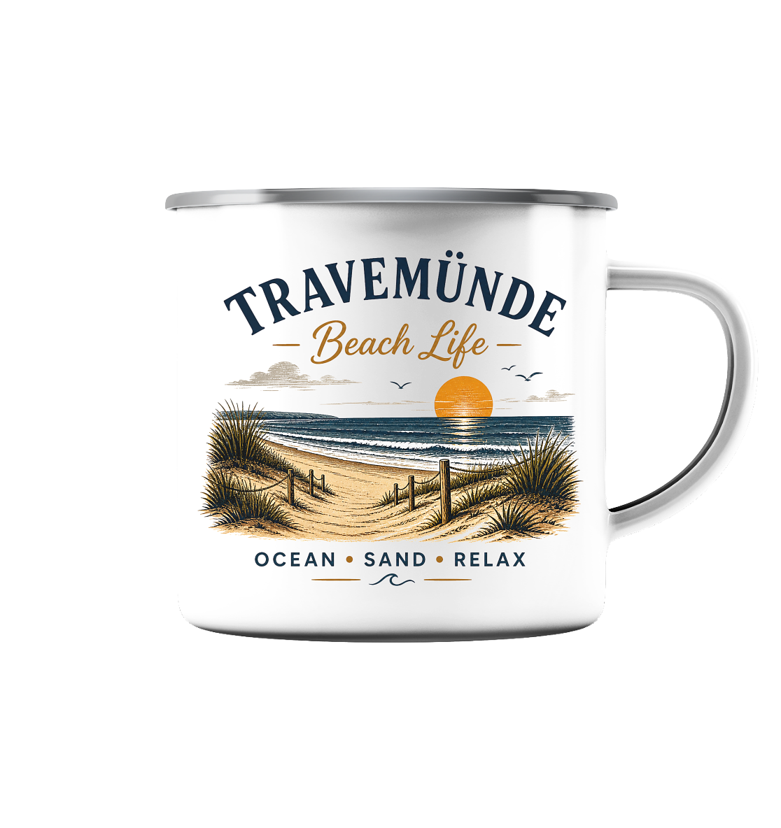 Travemünde Beach Life – Emaille Tasse