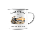 Scharbeutz Ostsee Emaille Becher – Strandkorb Sonnenuntergang