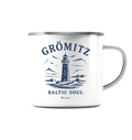 Grömitz Baltic Soul - Ostsee Emaille Tasse (Silber)