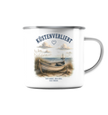Küstenverliebt Emaille Tasse – Zuhause ist, wo das Meer ist | Campingbecher Küste