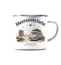 Meeresverliebt Emaille Tasse Bulli Vanlife Camping – Outdoor Becher Küstengefühl