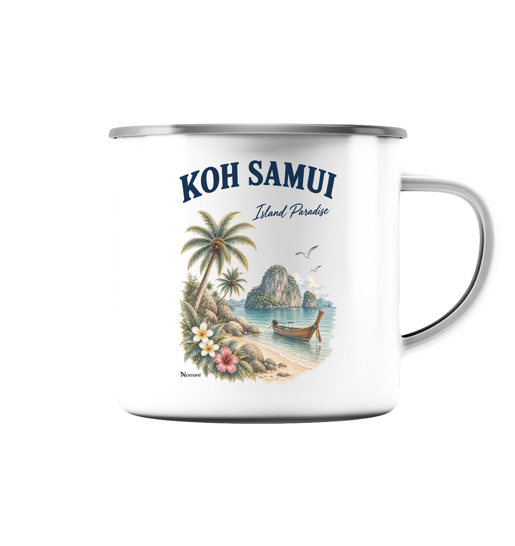 Koh Samui Thailand – Island Paradise – Tropical Vintage - Emaille Tasse