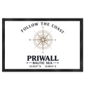 Follow the Coast – Priwall Kompass - Fußmatte 60x40cm