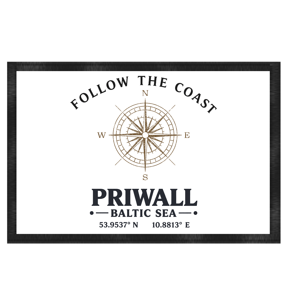 Follow the Coast – Priwall Kompass - Fußmatte 60x40cm