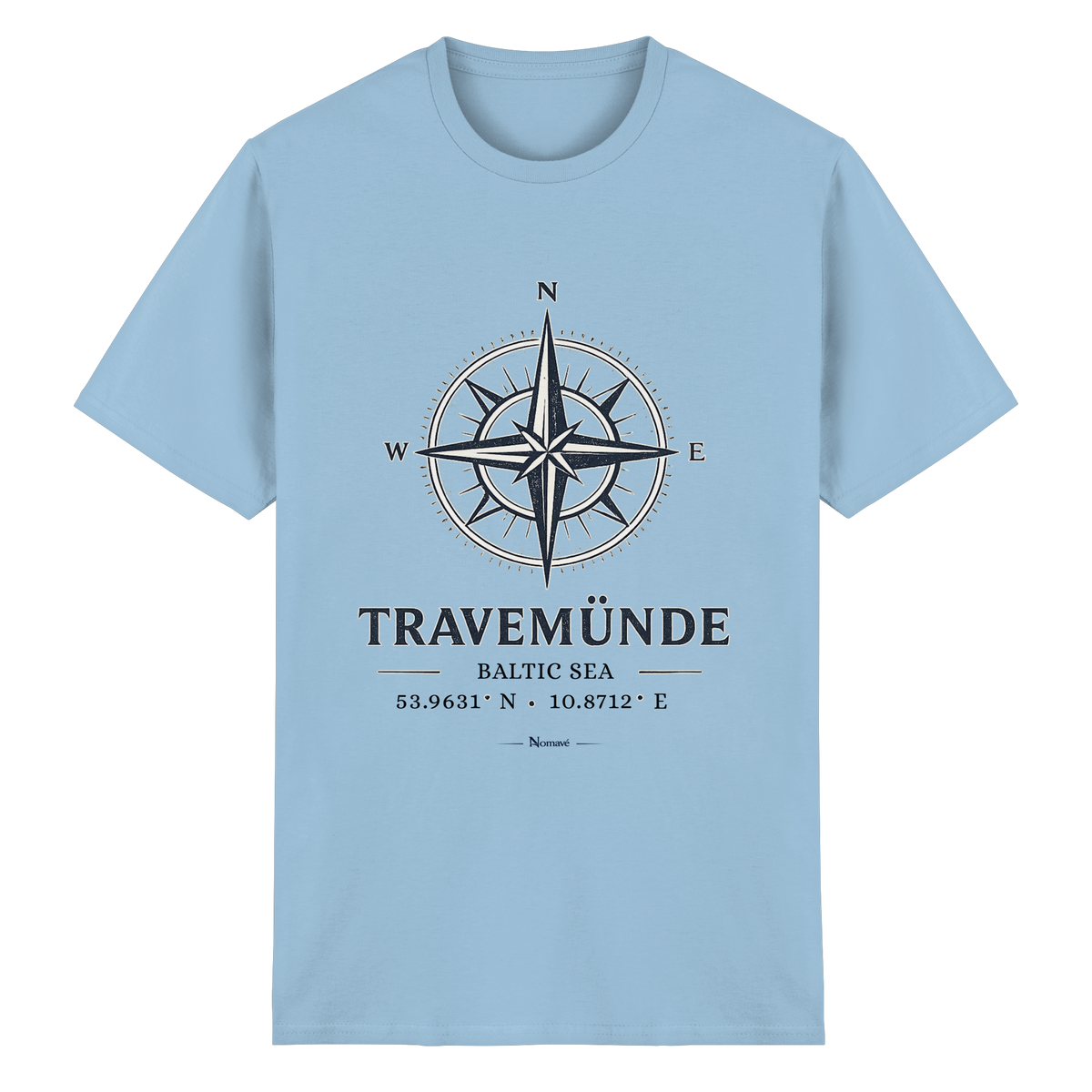 Travemünde Windrose – Essential T-Shirt – Helle Edition Frontprint