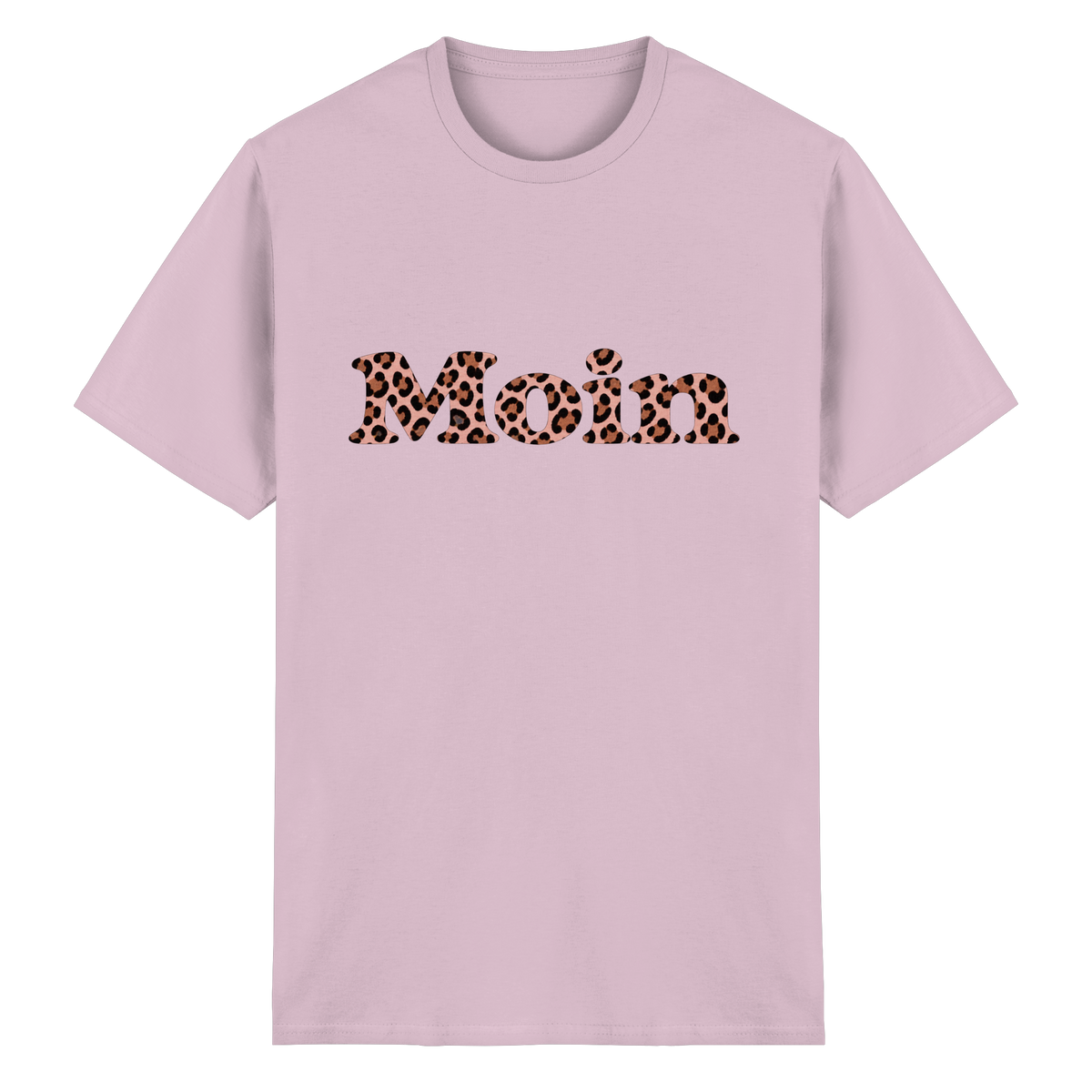 Heavy-Cotton-T-Shirt in Light Pink mit Moin-Leo-Blush-Pink-Frontprint.