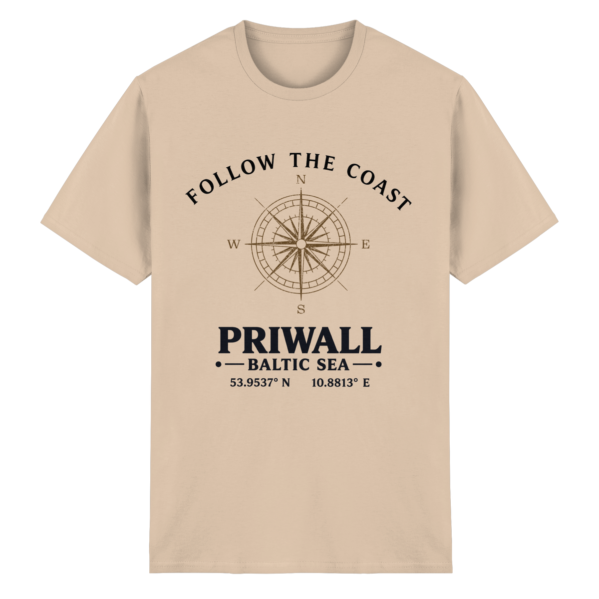 Follow the Coast – Priwall Kompass – Essential T-Shirt