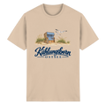 Unisex-T-Shirt Heavy Cotton Kühlungsborn – Strandkorb & Ostsee in Natural, Shirtigo-Originalmockup der Vorderseite mit Strandkorbmotiv.