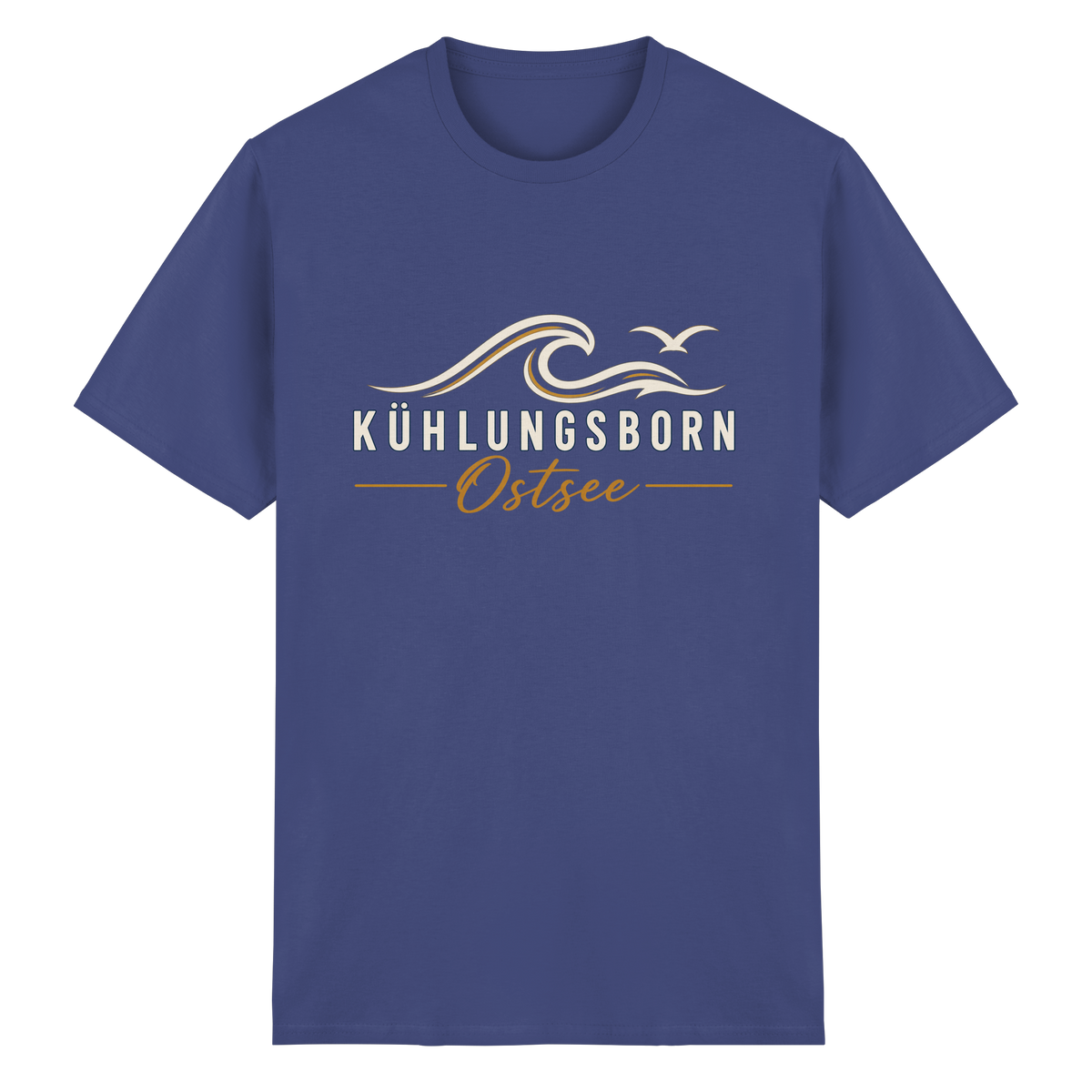 Kühlungsborn Baltic Waves Essential Unisex-T-Shirt Dark Edition in Purple – originales Shirtigo-Produktmockup