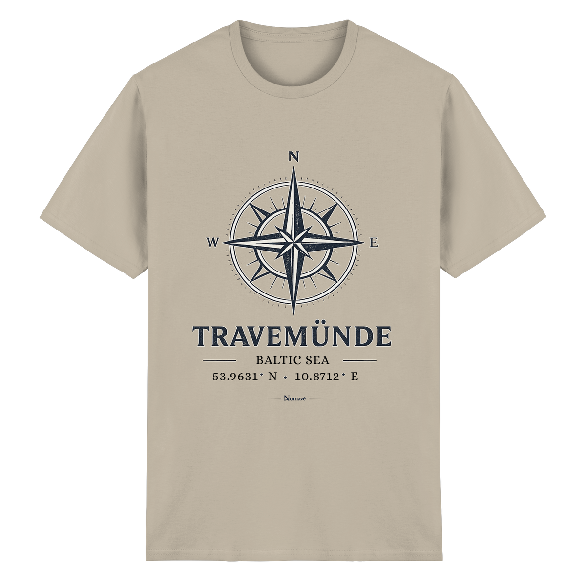 Travemünde Windrose – Essential T-Shirt – Helle Edition Frontprint