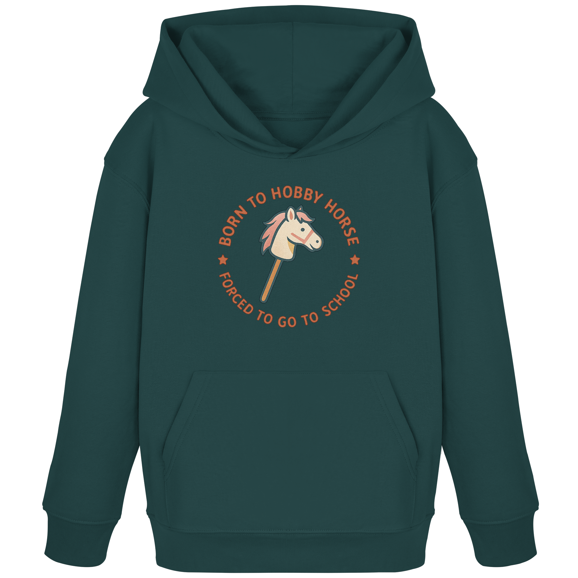 „Born to Hobby Horse – Forced to Go to School“ ✨ - Kids Organic Hoodie