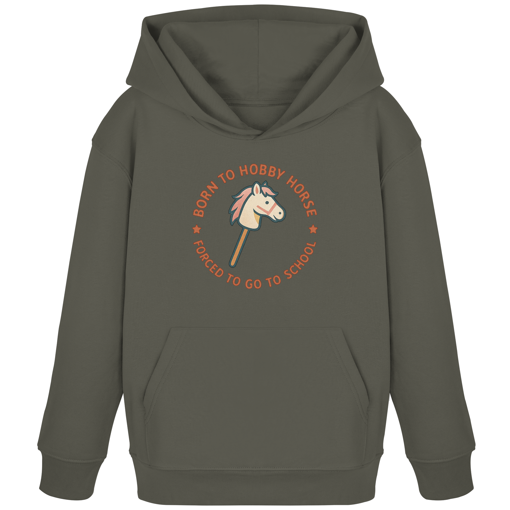 „Born to Hobby Horse – Forced to Go to School“ ✨ - Kids Organic Hoodie