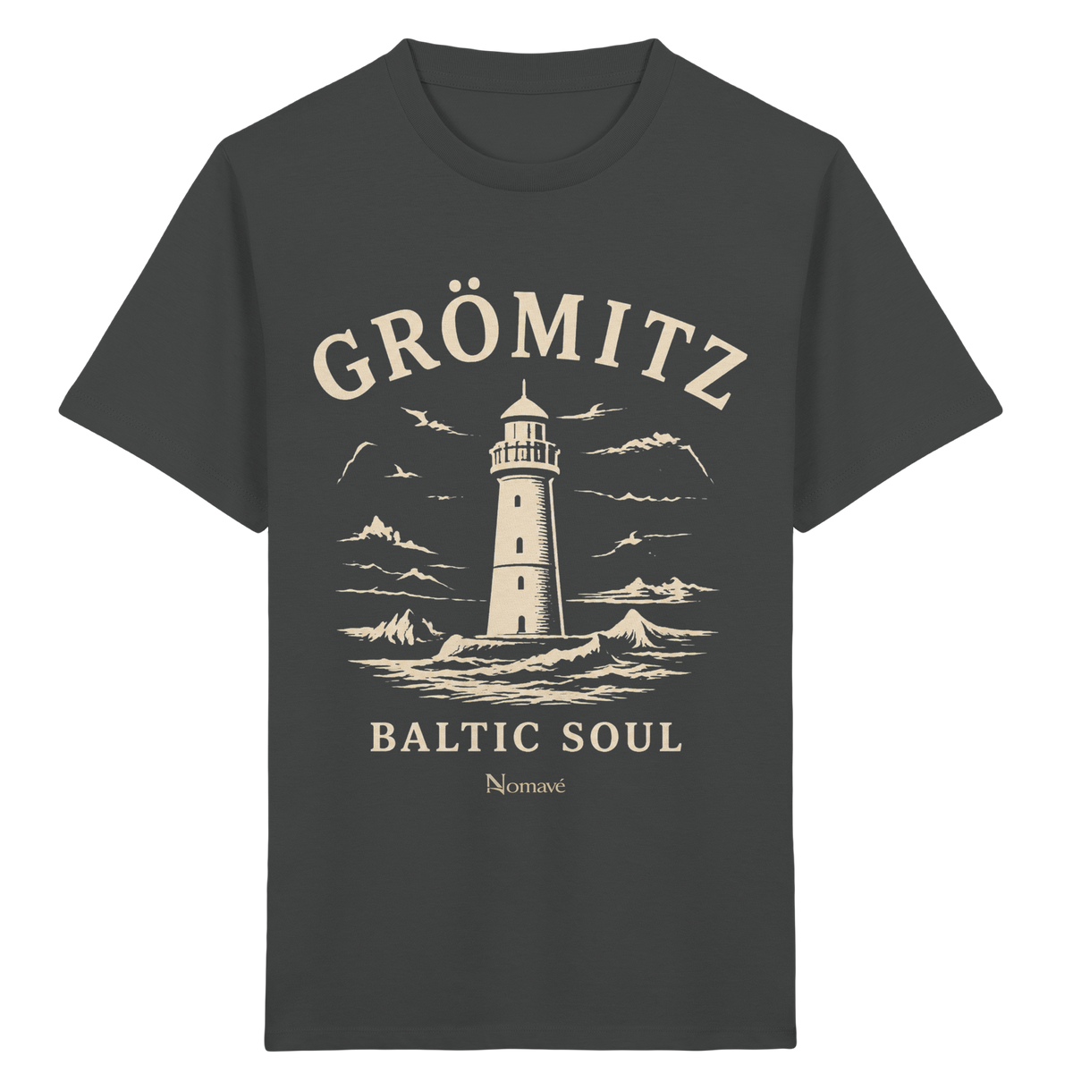 Grömitz Baltic Soul - Ostsee Kinder Bio T - Shirt mit Leuchtturm