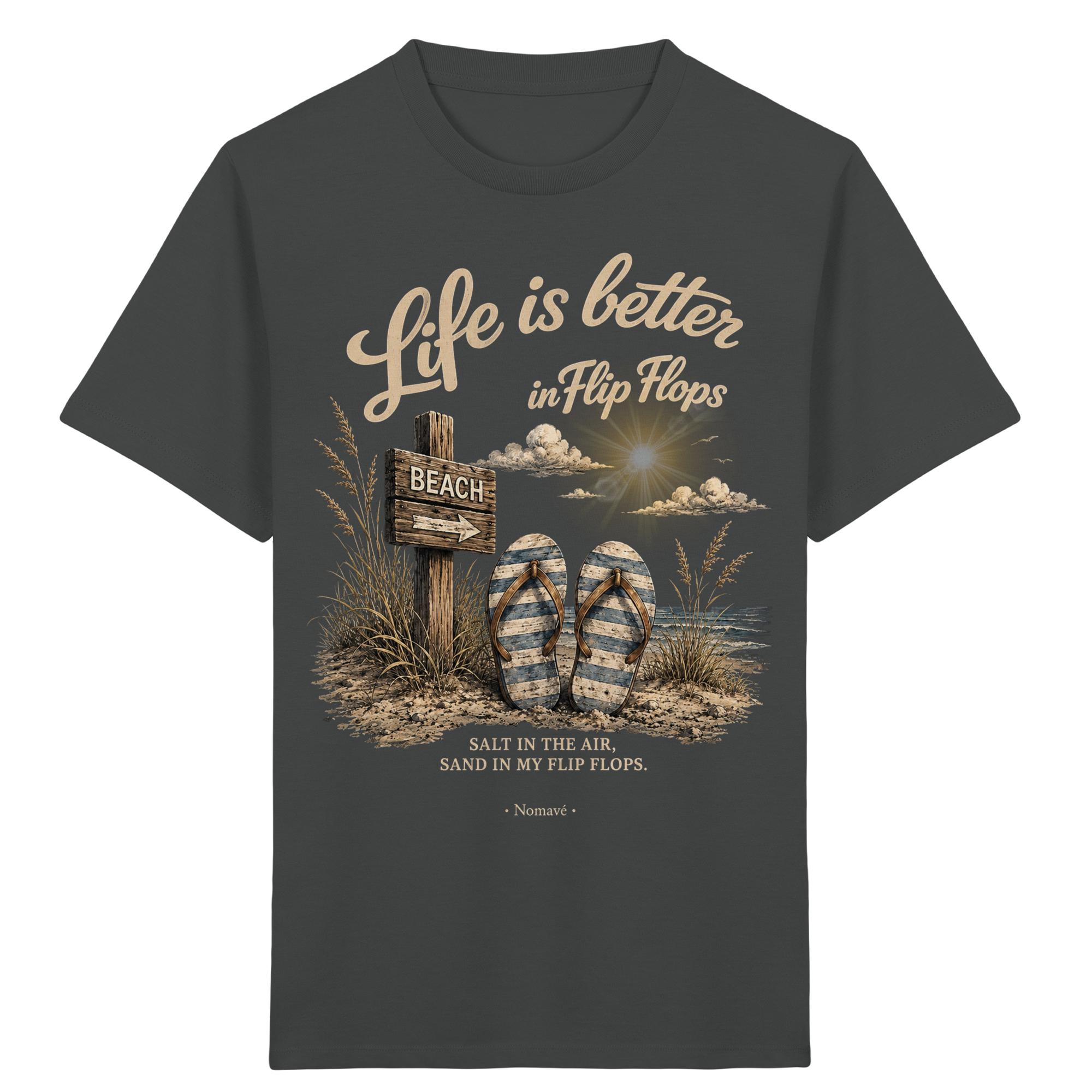 Life-is-better-in-Flip-Flops-Dark-Edition - Kids Organic Shirt