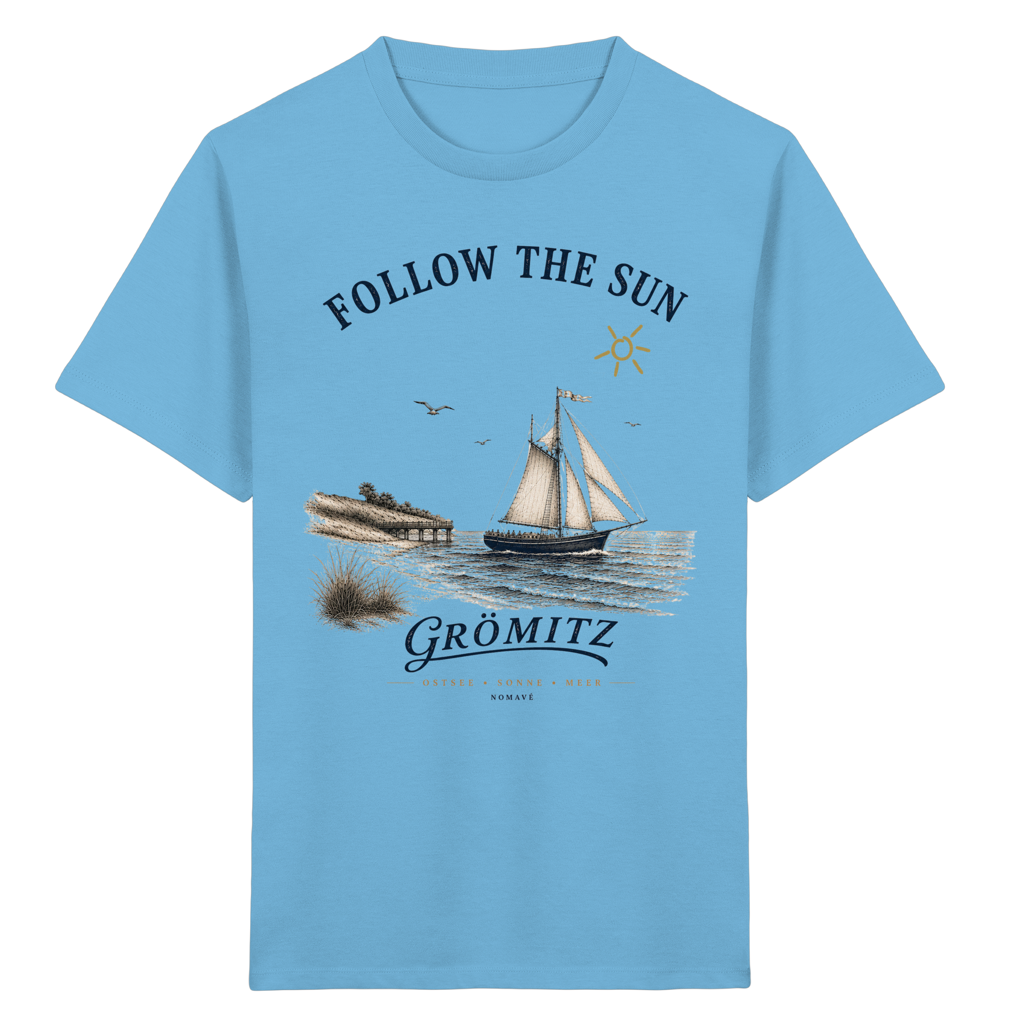 Grömitz - Follow the Sun - Kinder Bio Ostsee Shirt