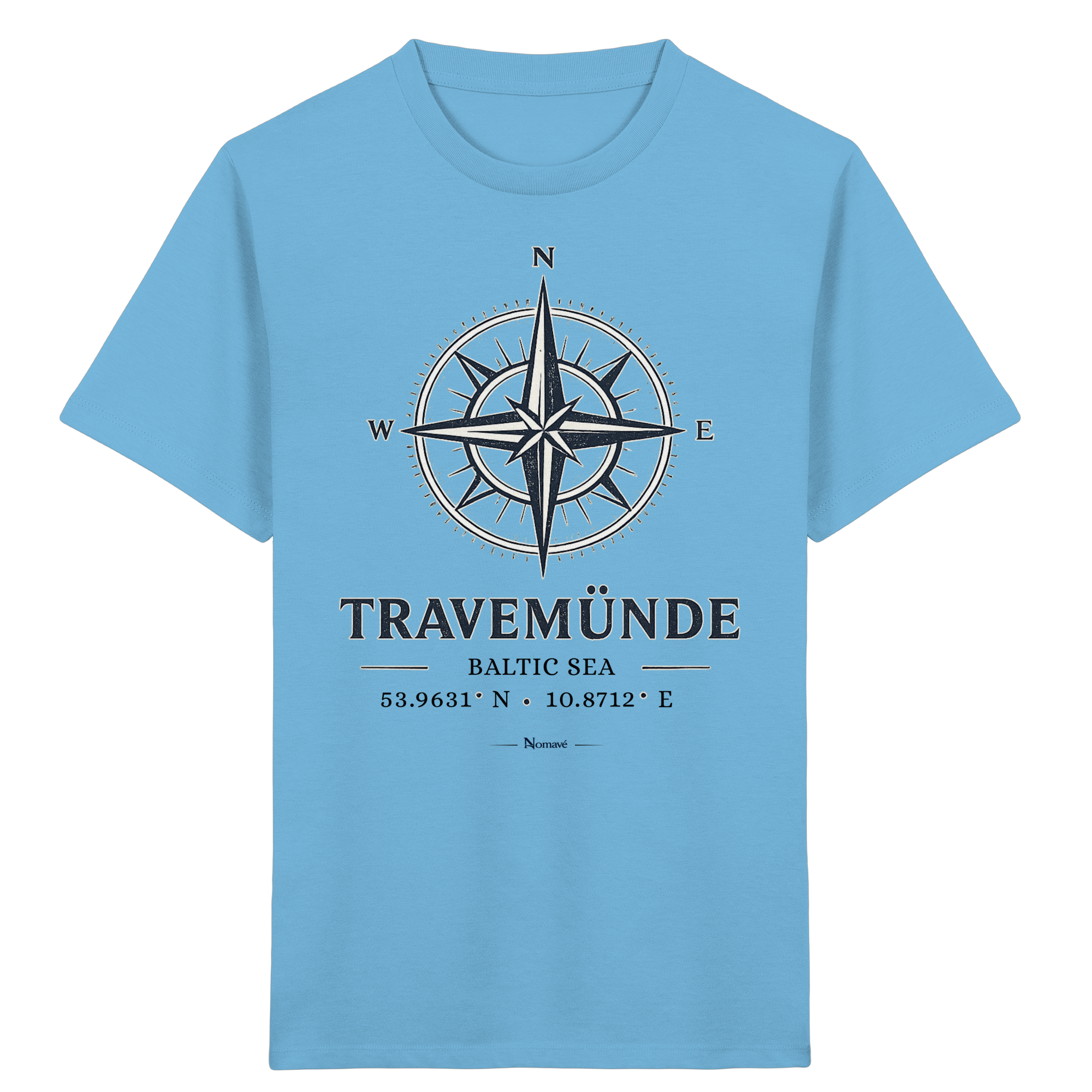 Travemünde Windrose – Baltic Sea Bio Kinder T-Shirt aus 100 % Bio-Baumwolle