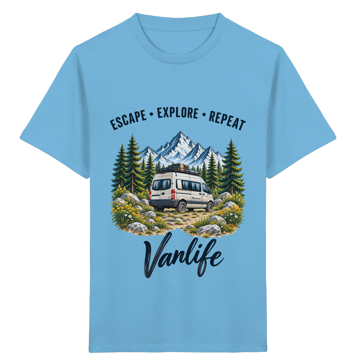 Escape • Explore • Repeat – Vanlife - Kinder Bio T-Shirt