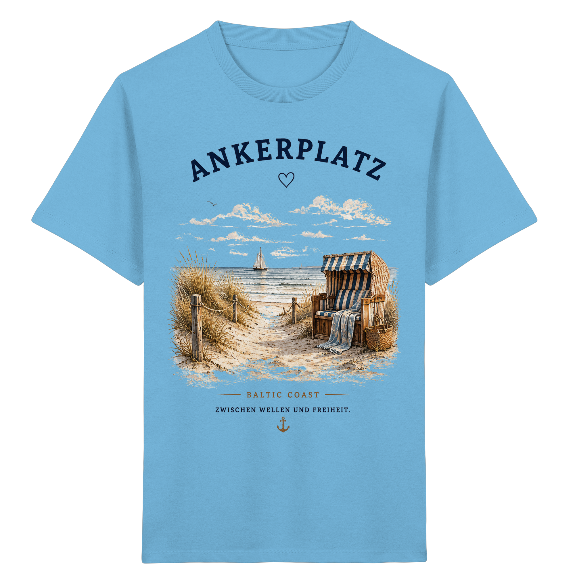 Ankerplatz Kinder T-Shirt – Küstengefühl – Kids Organic Shirt