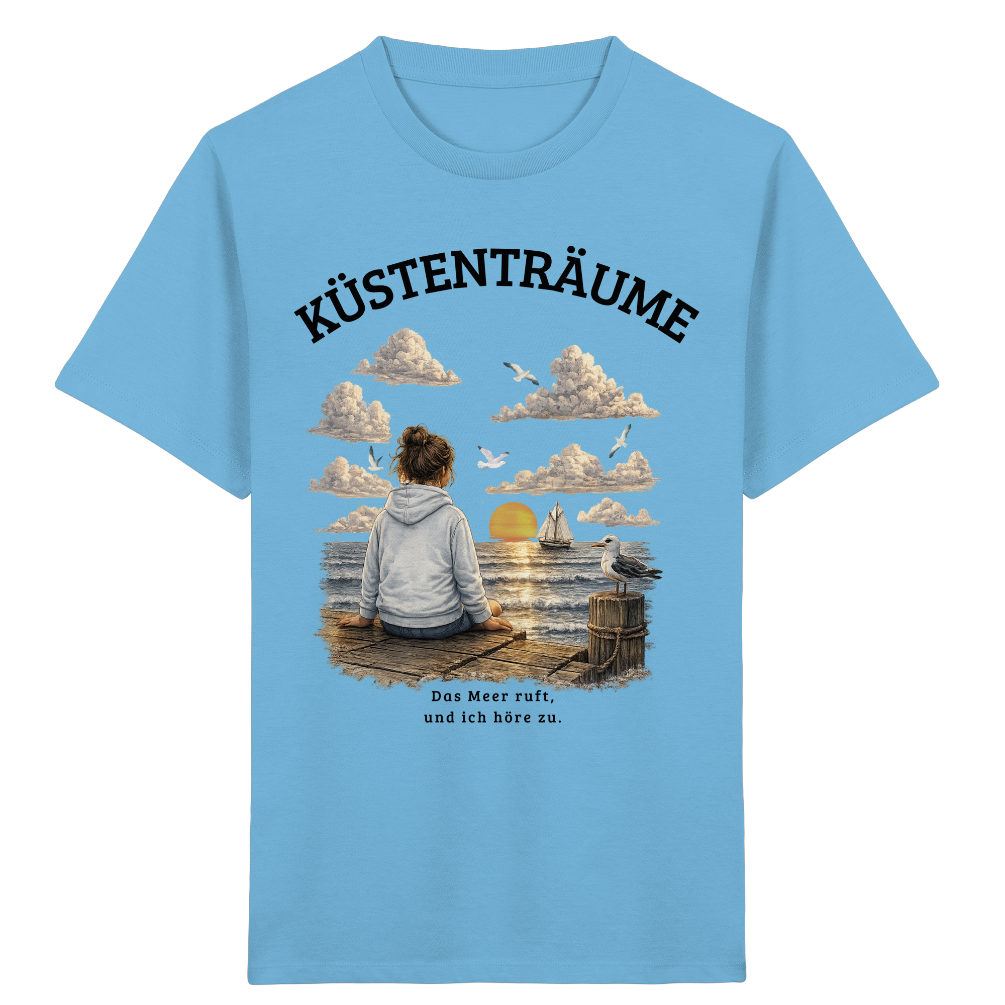 Küstenträume Kinder Bio-T-Shirt mit Küstenmotiv