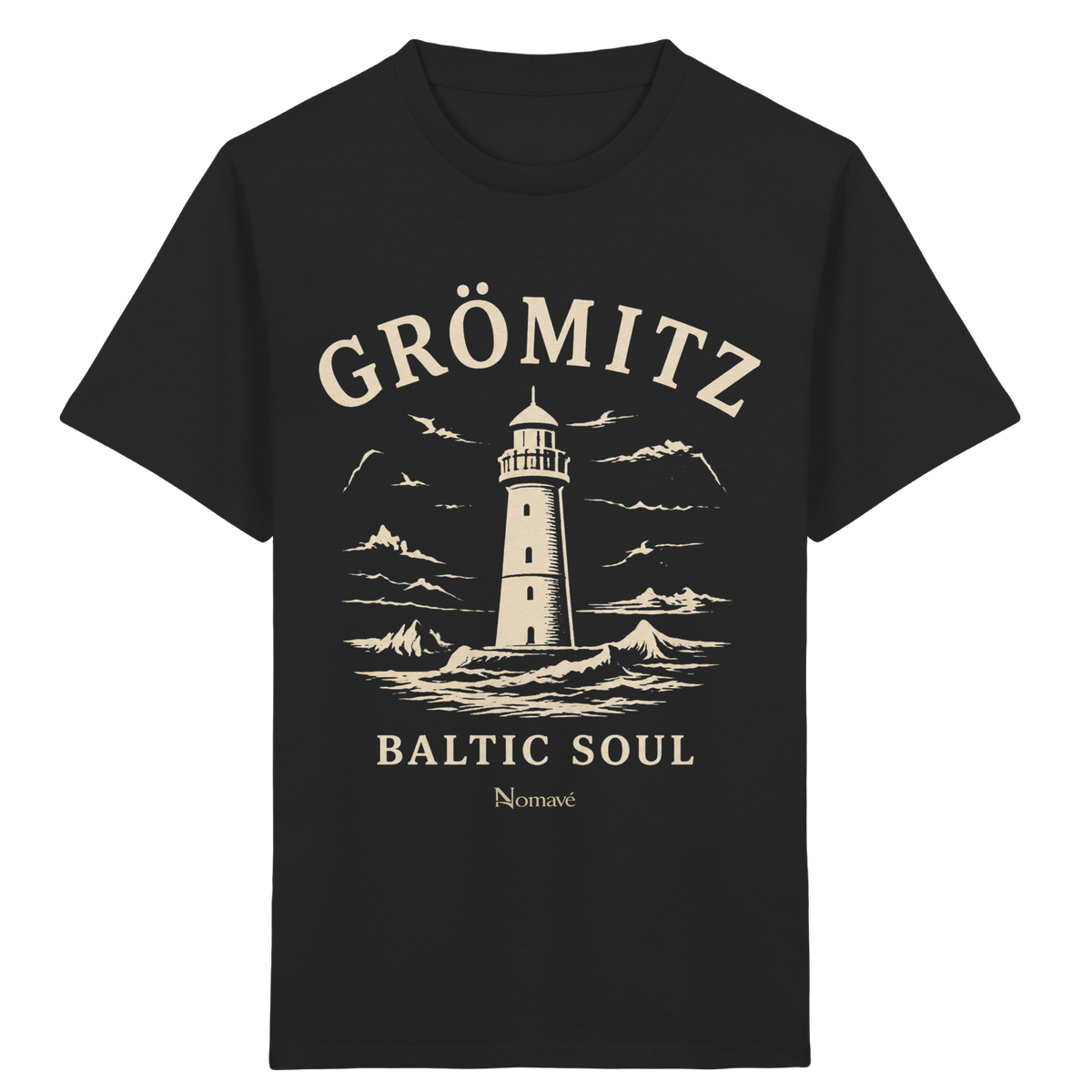 Grömitz Baltic Soul - Ostsee Kinder Bio T - Shirt mit Leuchtturm