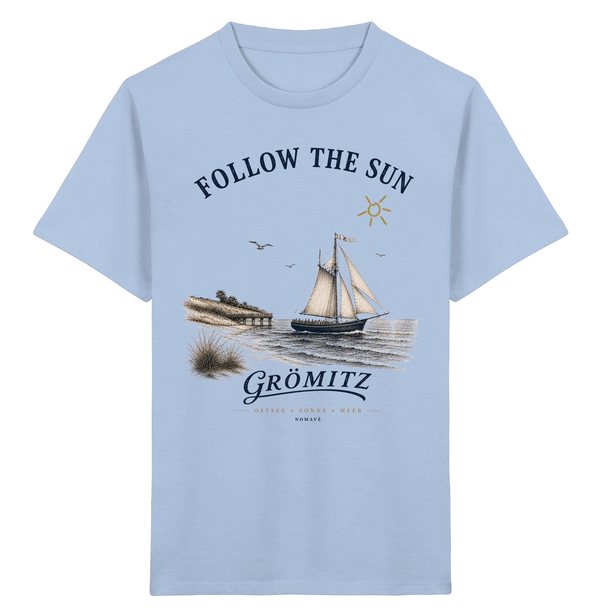 Grömitz - Follow the Sun - Kinder Bio Ostsee Shirt