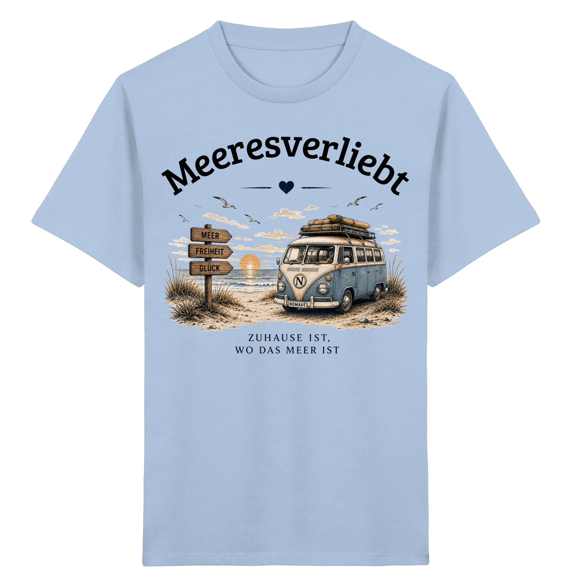 Meeresverliebt Kinder Shirt Bulli Vanlife Camping – Küstengefühl Kids Bio T-Shirt