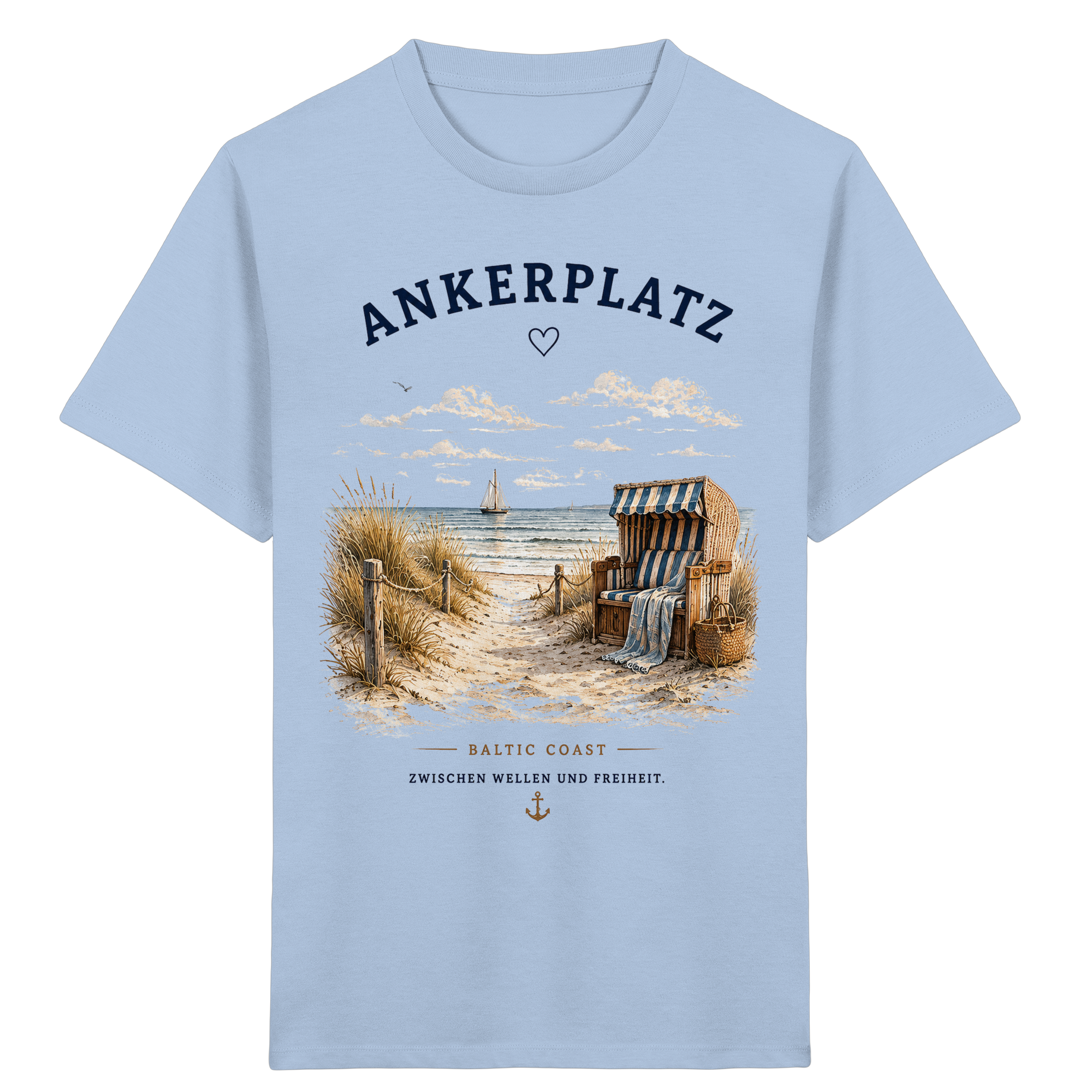 Ankerplatz Kinder T-Shirt – Küstengefühl – Kids Organic Shirt