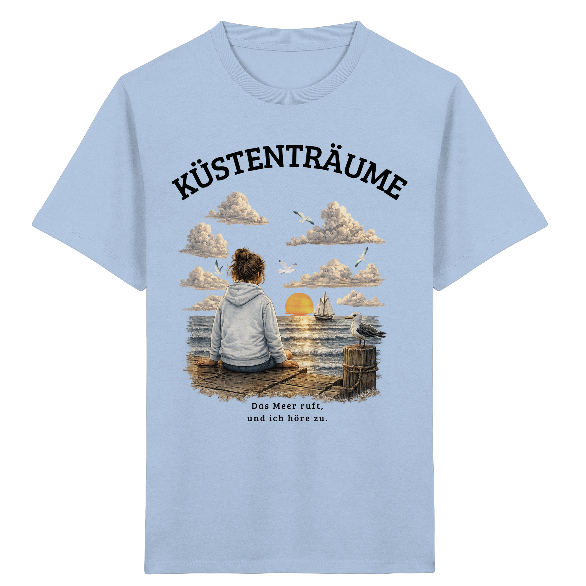 Küstenträume Kinder Bio-T-Shirt mit Küstenmotiv
