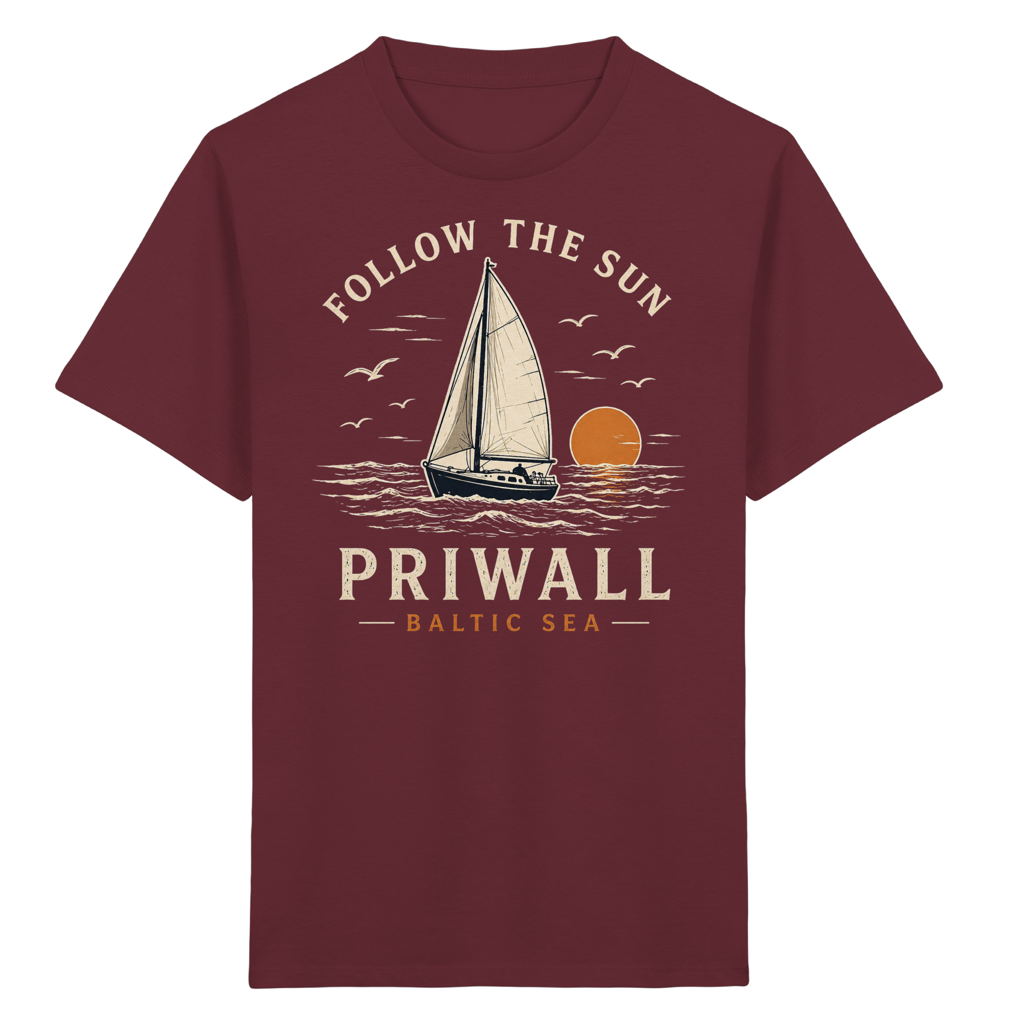 Follow the Sun Dark Edition Kinder T-Shirt – Priwall Ostsee Bio Baumwolle