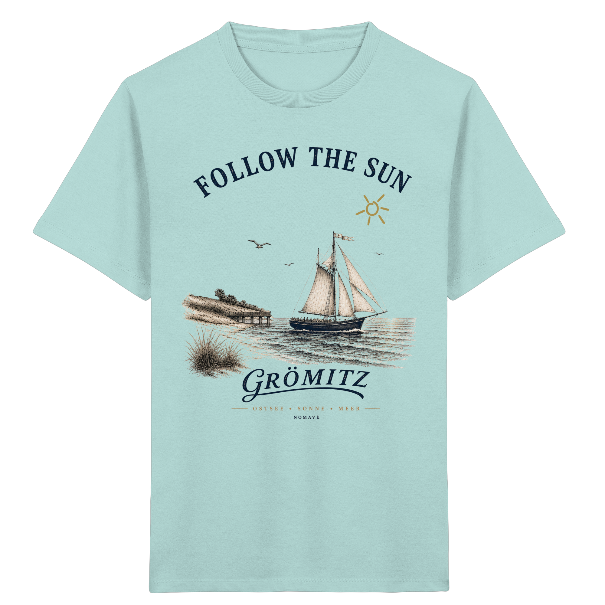 Grömitz - Follow the Sun - Kinder Bio Ostsee Shirt