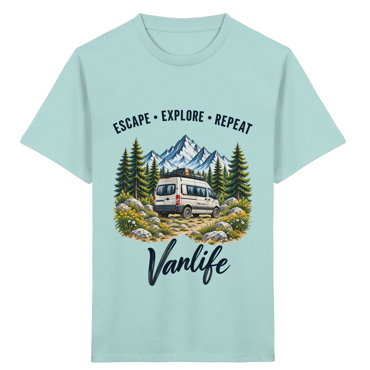 Escape • Explore • Repeat – Vanlife - Kinder Bio T-Shirt