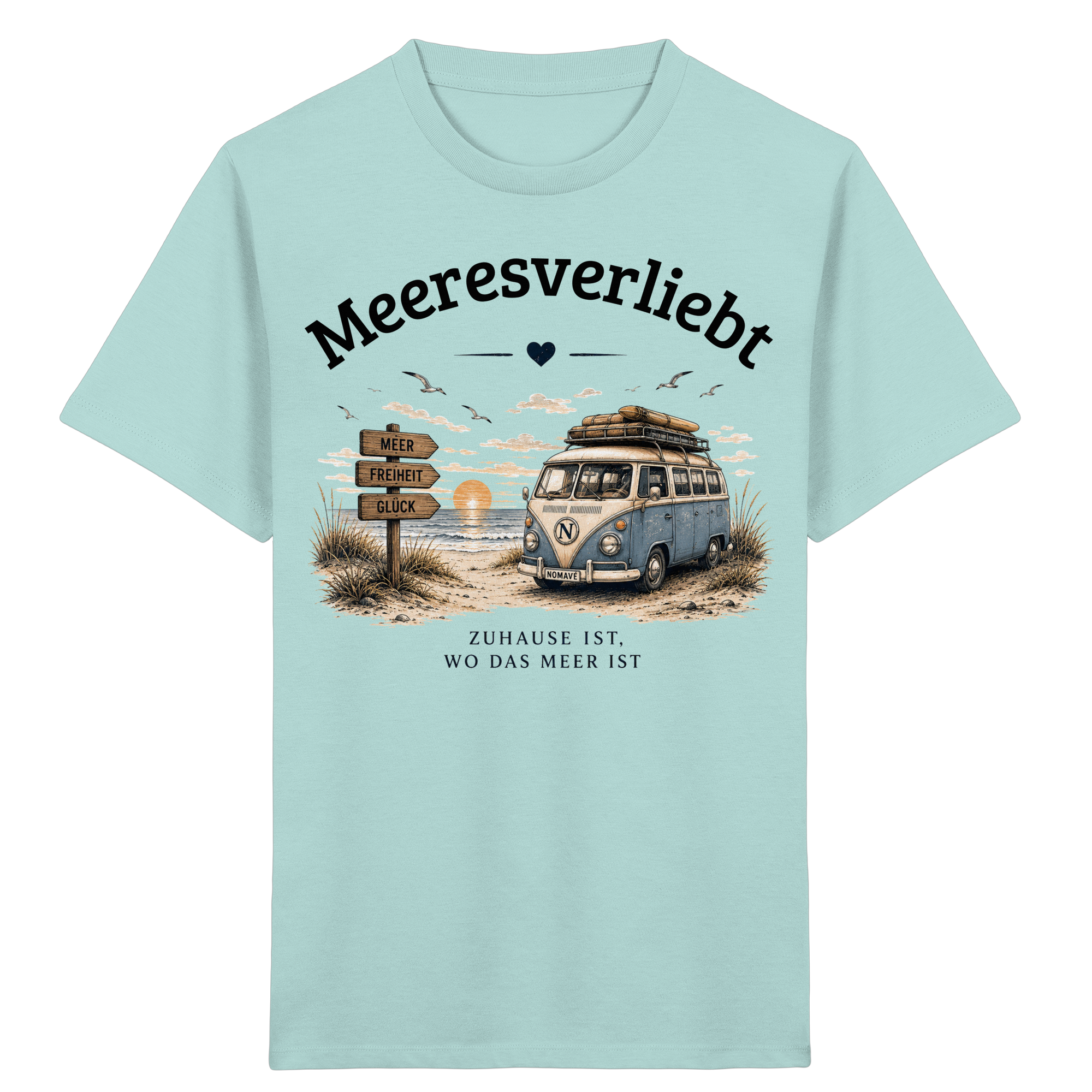 Meeresverliebt Kinder Shirt Bulli Vanlife Camping – Küstengefühl Kids Bio T-Shirt