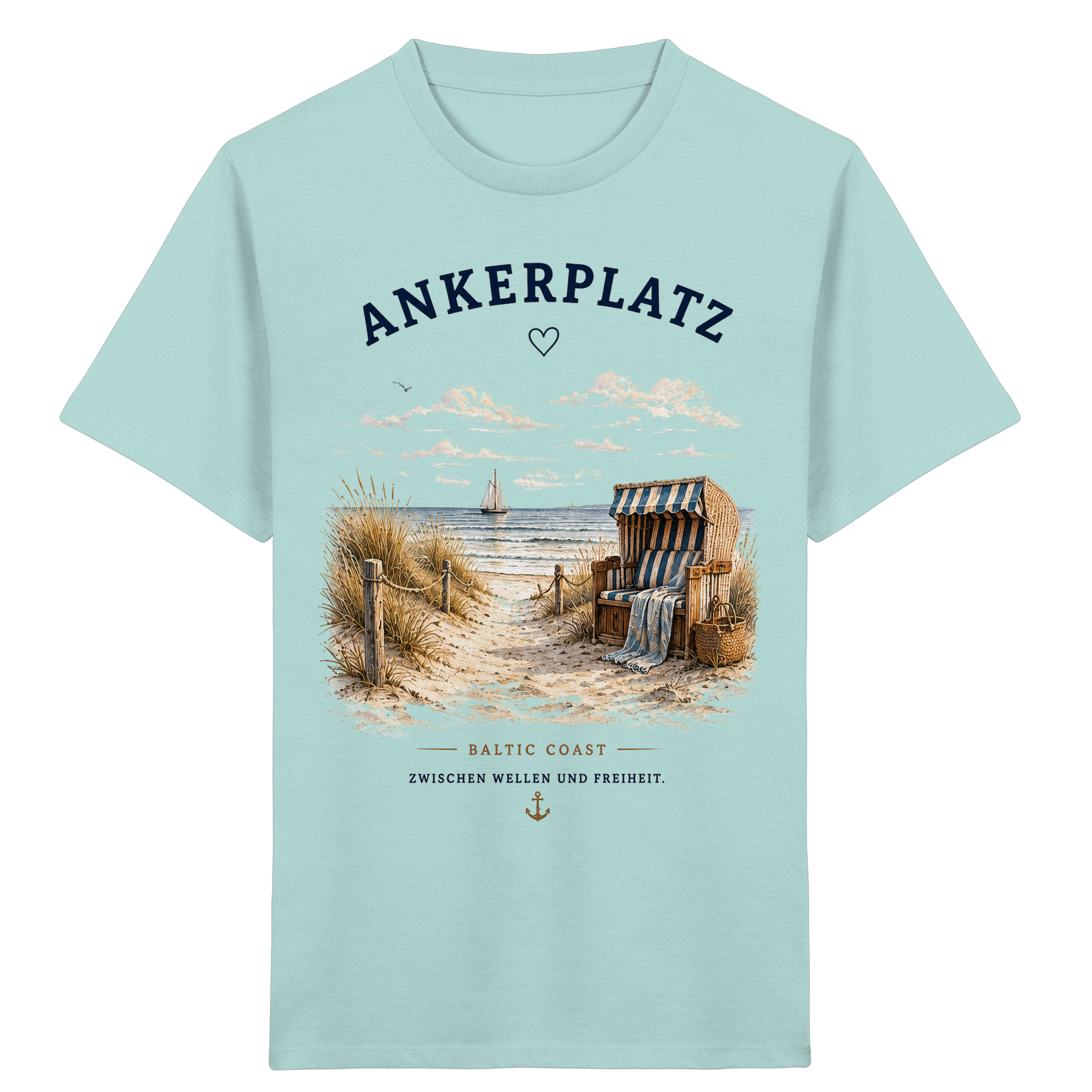 Ankerplatz Kinder T-Shirt – Küstengefühl – Kids Organic Shirt