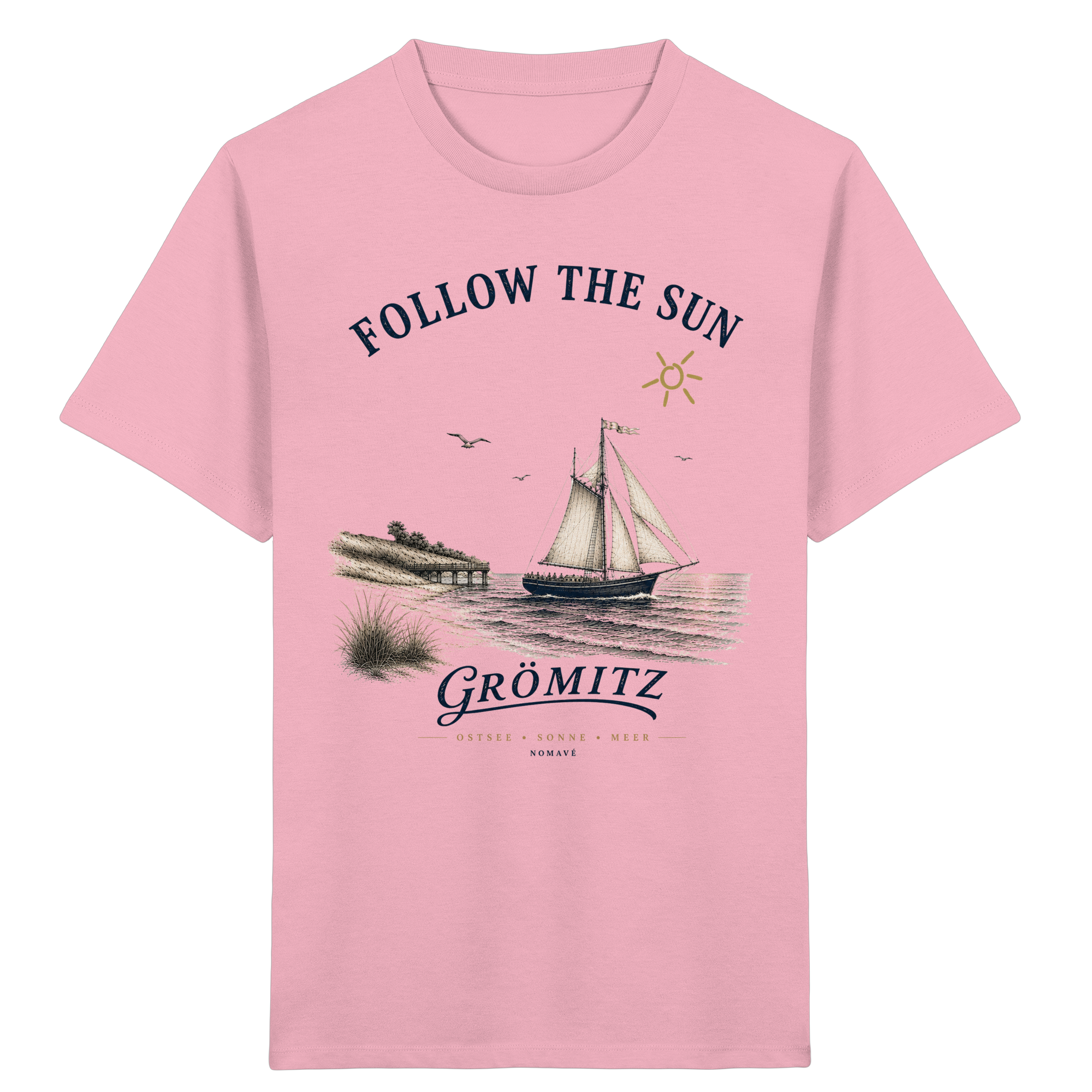 Grömitz - Follow the Sun - Kinder Bio Ostsee Shirt