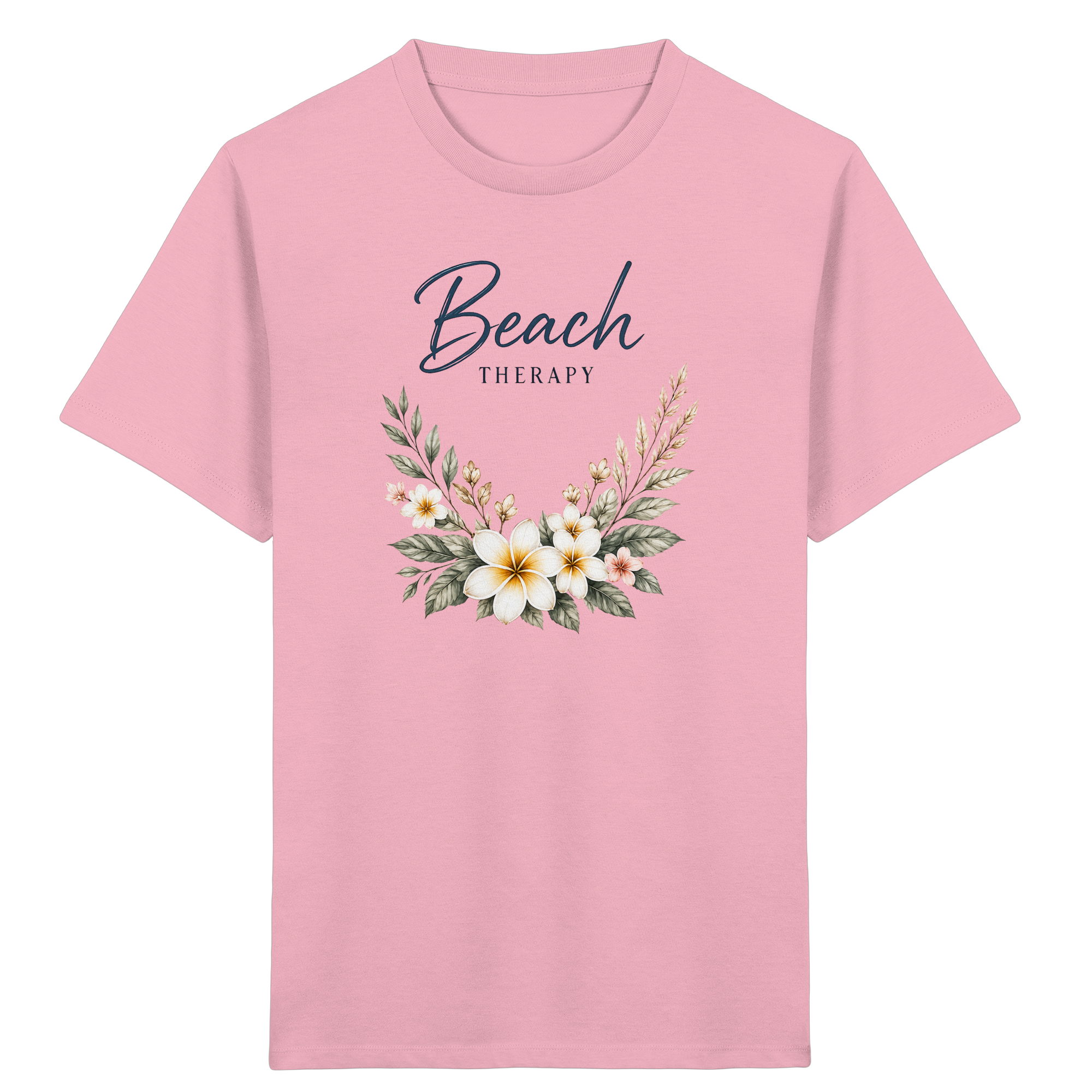 Beach Therapy | Florales Strandmotiv | Sommer | Urlaub | Meer | Blumen | - Kids Organic Shirt