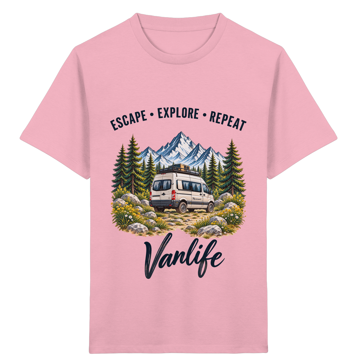Escape • Explore • Repeat – Vanlife - Kinder Bio T-Shirt
