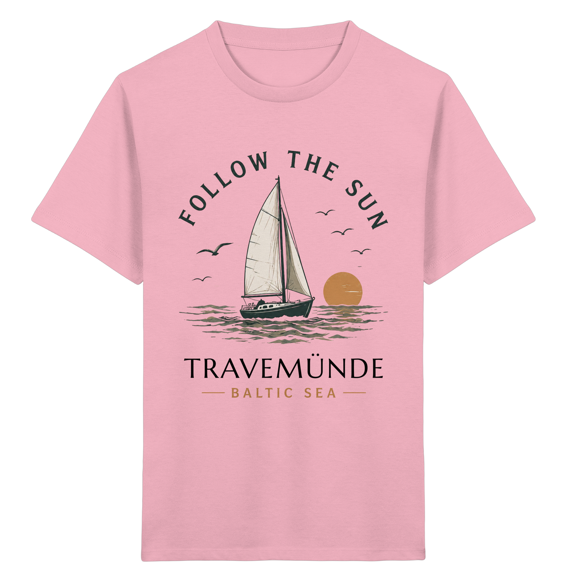 Travemünde Follow The Sun Kinder T-Shirt – 100 % Bio-Baumwolle