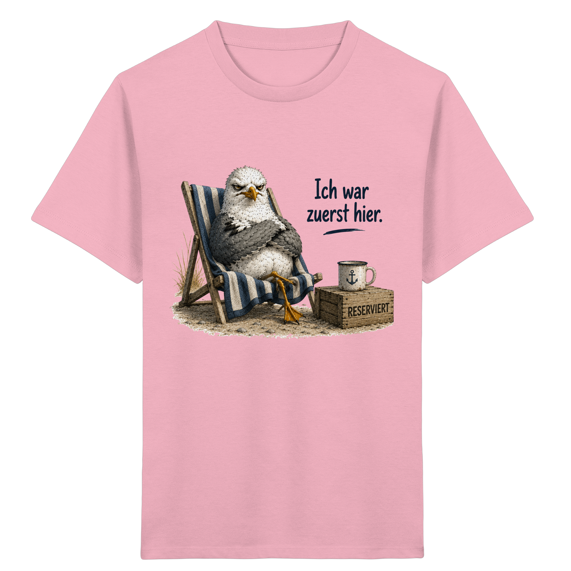 Ich war zuerst hier – Möwe mit Meinung |  - Kinder Bio T - Shirt