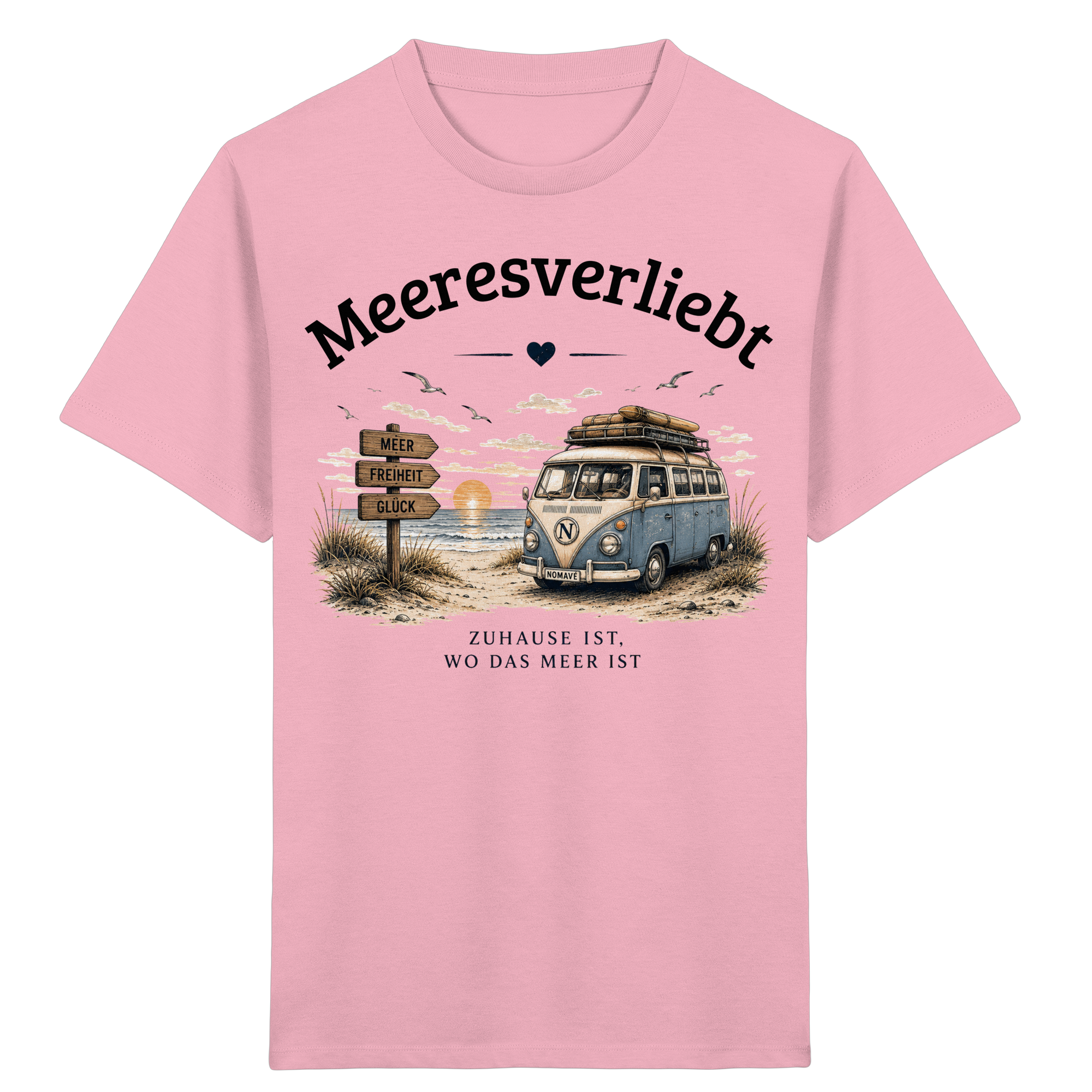 Meeresverliebt Kinder Shirt Bulli Vanlife Camping – Küstengefühl Kids Bio T-Shirt
