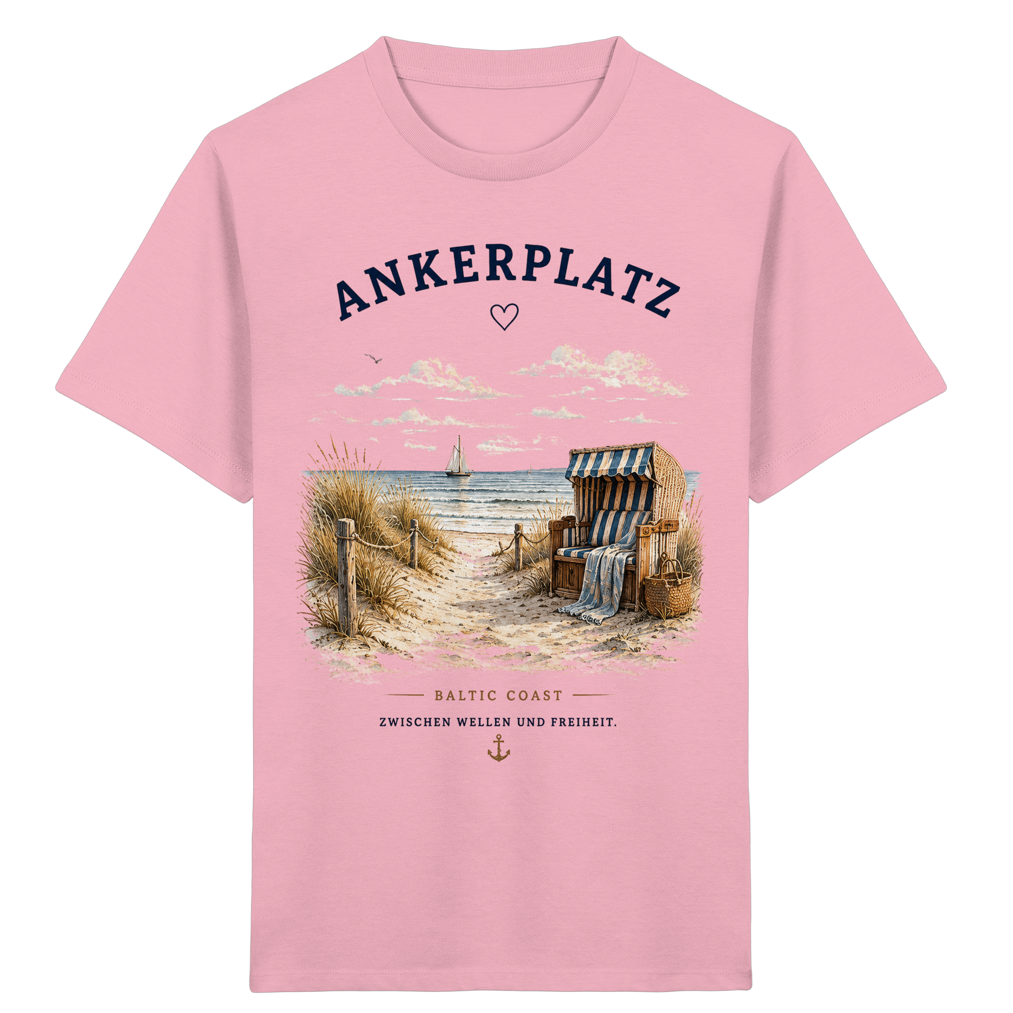 Ankerplatz Kinder T-Shirt – Küstengefühl – Kids Organic Shirt