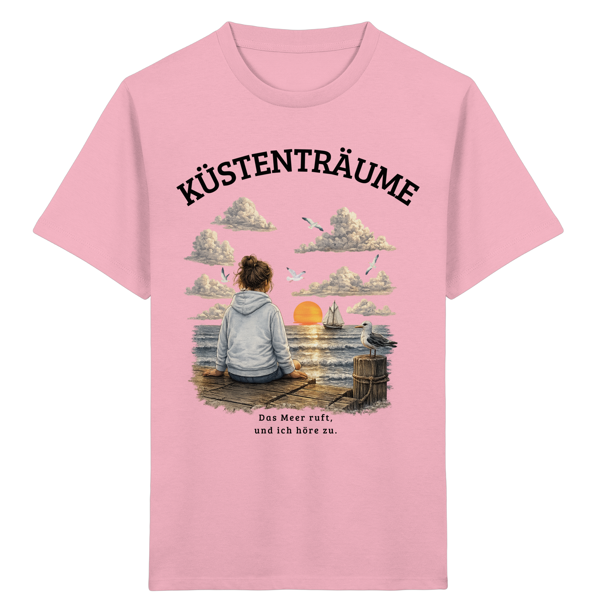 Küstenträume Kinder Bio-T-Shirt mit Küstenmotiv
